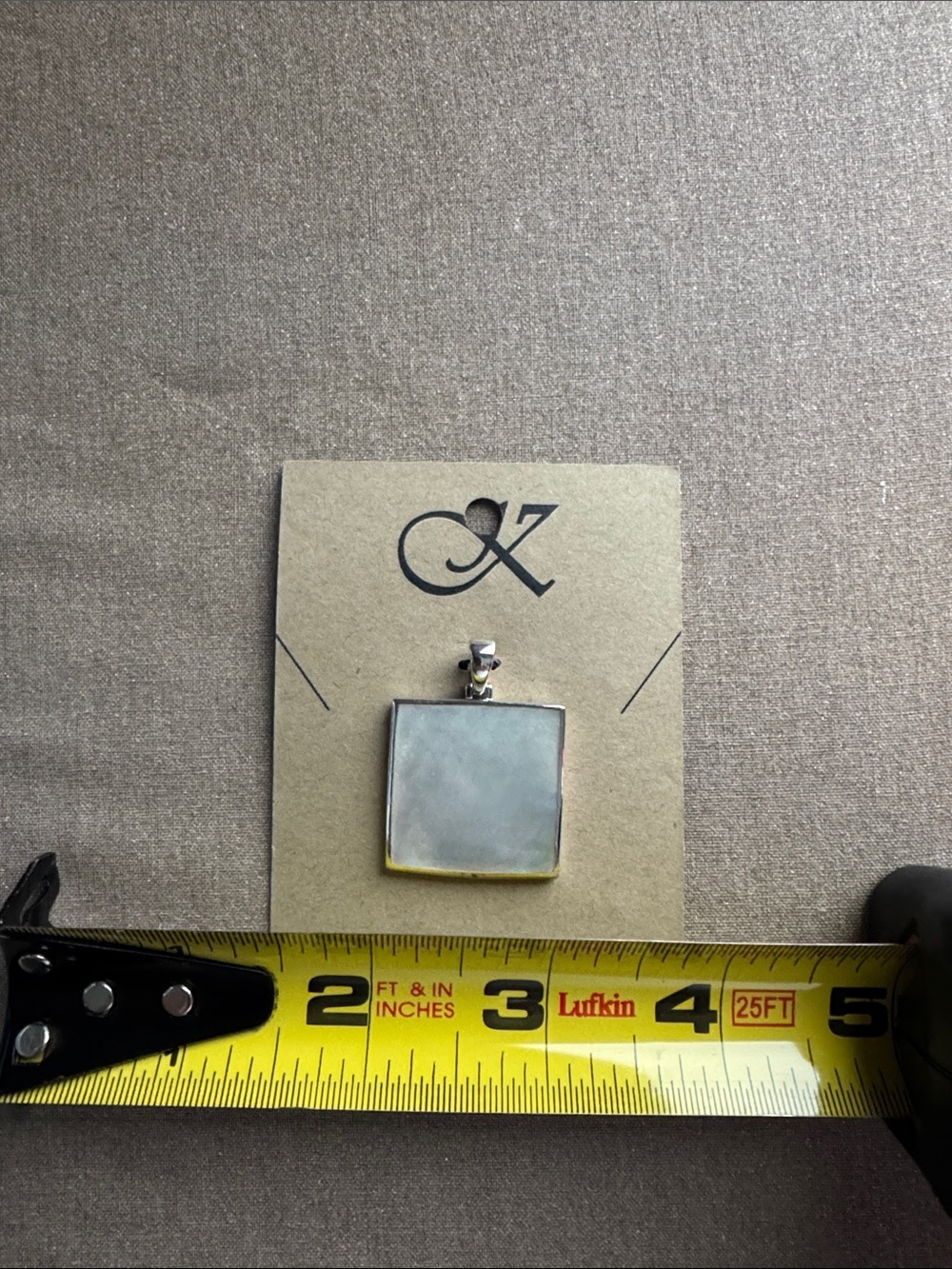 Sterling Silver White Mother-of-Pearl Square Pendant - Picture 3 of 5